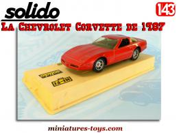 La Chevrolet Corvette rouge de 1987 en miniature par Solido au 1/43e