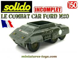Le Combat car Ford M20 en miniature militaire Solido au 1/50e incomplet