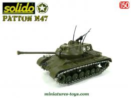 Le char américain Patton M47 vert armée en miniature de Solido au 1/50e
