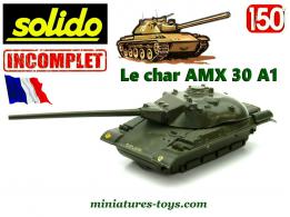 Le char AMX 30 A1 miniature de Solido au 1/50e incomplet