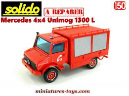 Le Mercedes Unimog 1300 pompiers miniature de Solido au 1/50e a réparer