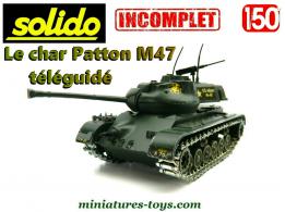 Le char Patton M47 miniature téléguidé de Solido au 1/50e incomplet