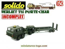 Le Berliet T12 et sa semi porte char en miniature Solido au 1/50e incomplet