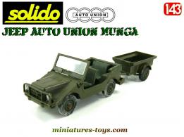 La Jeep Auto Union Munga avec remorque en miniature de Solido au 1/43e