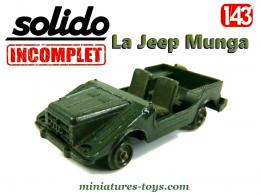 Le VLTT Jeep auto Union DKW Munga miniature de Solido au 1/43e incomplet