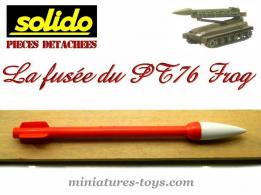 Le missile rouge et blanc du PT 76 lance fusée miniature de Solido au 1/50e