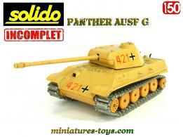 Le char allemand Panther Ausf G sable miniature de Solido au 1/50e incomplet