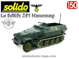 Le SdKfz 251 Hanomag gris en miniature de Solido au 1/50e avec roues fondues
