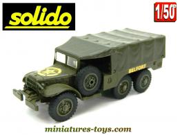 Le Dodge WC 63 6x6 bâché vert armée en miniature de Solido au 1/50e