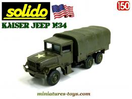 Le camion militaire Kaiser Jeep 6x6 M34 vert en miniature par Solido au 1/50e