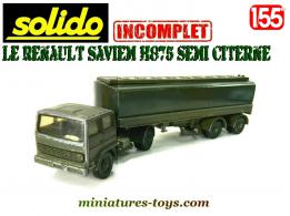 Le Renault Saviem H875 semi citerne militaire miniature Solido au 1/55 incomplet
