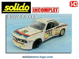 Le coupé BMW 3.0 CLS Rallye en miniature par Solido au 1/43e incomplète