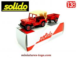 La Jeep Willys et sa remorque pompiers en miniature de Solido au 1/38e