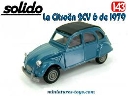 La 2cv 6 Citroën bleue de 1979 en miniature par Solido au 1/43e