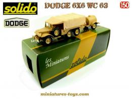 Le Dodge WC 63 6x6 bâché et sa remorque sable en miniature de Solido au 1/50e