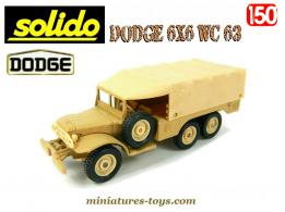 Le Dodge WC 63 6x6 bâché sable en miniature militaire Solido au 1/50e