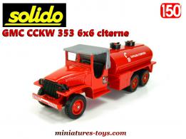 Le camion GMC CCKW 353 6x6 citerne pompiers en miniature Solido au 1/50e