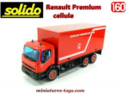 Le Renault Premium Distribution cellule pompiers en miniature Solido au 1/60e