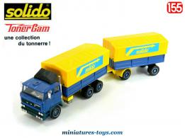 Le camion Daf et sa remorque bâchée bleu en miniature par Solido au 1/55e