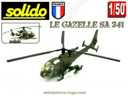Un hélicoptère Gazelle SA 341 militaire en miniature par Solido au 1/50e
