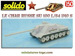 Le char russe SU 100 L/54 D10 S blanc en miniature de Solido au 1/50e