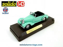 Le cabriolet Talbot T23 modèle 1937 en voiture miniature par Solido au 1/43e