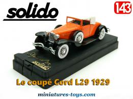 Le coupé Cord L29 1929 orange en miniature de Solido Âge d'or au 1/43e 