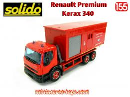 Le Renault Premium Kerax 340 porte berce pompiers miniature Solido au 1/55e