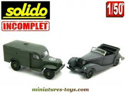 La Mercedes 540K et le Dodge WC54 militaires miniatures Solido au 1/50e