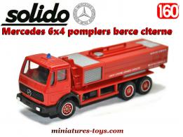 Le Mercedes 6x4 pompiers berce citerne en miniature de Solido au 1/60e