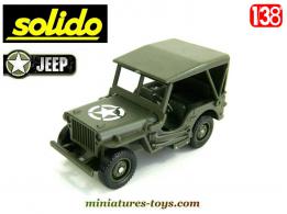 La Jeep Willys militaire bâchée en miniature de Solido au 1/38e