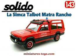 La Talbot Matra Rancho des Sapeurs Pompiers français par Solido au 1/43e