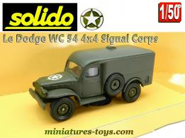 Le Dodge tôlé WC 54 4x4 Signal Corps en miniature militaire Solido au 1/50e