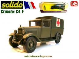 Le Citroën C4 F ambulance militaire 1940 miniature de Solido au 1/45e