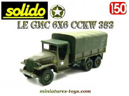 Le GMC CCKW 353 6x6 cabine torpédo en miniature militaire Solido au 1/50e