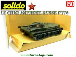 Le char amphibie russe PT76 vert en miniaturede Solido au 1/50e