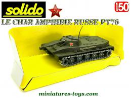 Le char amphibie russe PT76 vert en miniaturede Solido n° 6075 au 1/50e