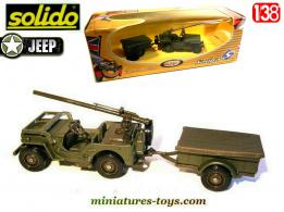 La Jeep Willys porteuse d'un canon sans recul en miniature par Solido au 1/38e