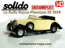 La Rolls Royce Phantom III 1939 en miniature Solido au 1/43e incomplète