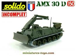 Un AMX 30 D niveleur dépanneur F1 en miniature par Solido au 1/50e incomplet