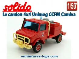 Le camion 4x4 Unimog CCFM Camiva pompiers en miniature Solido au 1/50e