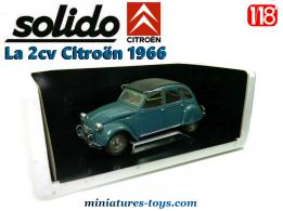 La Citroën 2cv 1966 bleue en voiture miniature par Solido au 1/18e