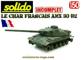 Le char français AMX 30 B2 en miniature par Solido au 1/50e incomplet