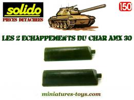 Les deux échappements vert du char AMX30 miniature de Solido au 1/50e