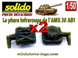 Deux visées laser phares infrarouges du char AMX30 miniature Solido au 1/50e