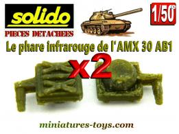 Deux visées laser phares infrarouges du char AMX30 miniature Solido au 1/50e