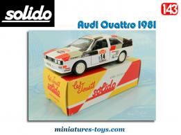 Une Audi Quattro blanche de 1981 en miniature par Solido au 1/43e