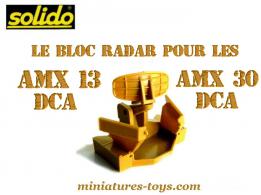 Le bloc radar complet en plastique brun des chars AMX 13 et AMX 30 Solido sable