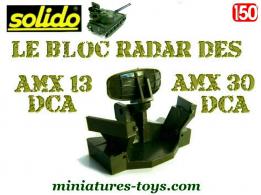 Le bloc radar complet en plastique vert des chars AMX 13 et AMX 30 Solido