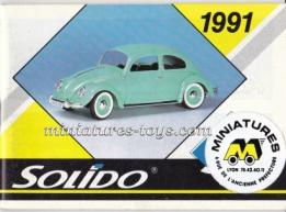 Le catalogue Solido petit format des miniatures de 1991